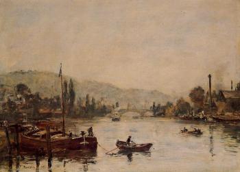 Eugene Boudin : Rouen, the Santa-Catherine Coast, Morning Mist